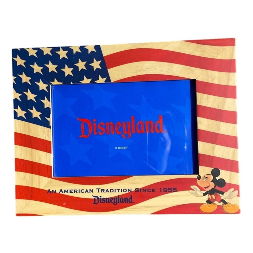 Vintage Disneyland Photo Frame American Flag Disney Park American Tradition 1955